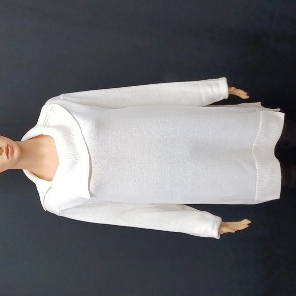 Karen Scott Plus Size Funnel-Neck Sweater, Winter White - Picture 2 of 12